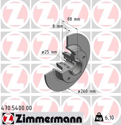 Brake Disc ZIMMERMANN 470.5400.00