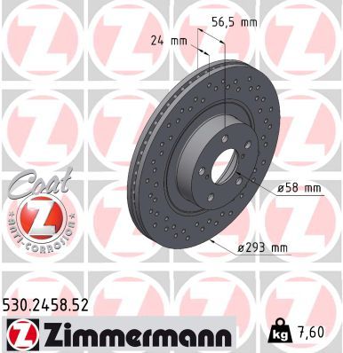 Brake Disc ZIMMERMANN 530.2458.52