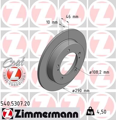 Brake Disc ZIMMERMANN 540.5307.20