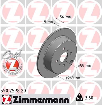 Brake Disc ZIMMERMANN 590.2578.20