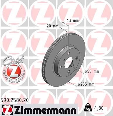 Brake Disc ZIMMERMANN 590.2580.20