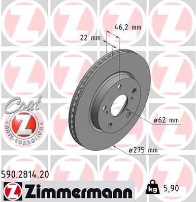 Brake Disc ZIMMERMANN 590.2814.20