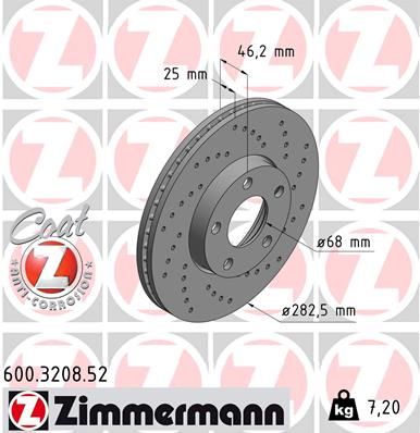 Brake Disc ZIMMERMANN 600.3208.52