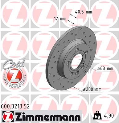 ZIMMERMANN 600.3213.52 Brake Disc