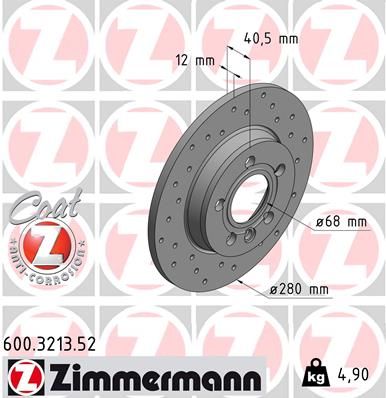 Brake Disc ZIMMERMANN 600.3213.52