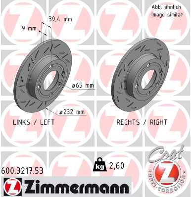 ZIMMERMANN 600.3217.53 Brake Disc