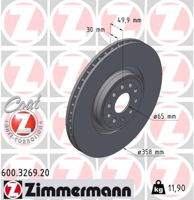 Brake Disc ZIMMERMANN 600.3269.20