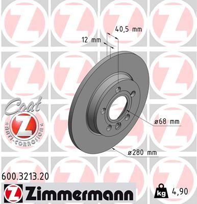 Brake Disc ZIMMERMANN 600.3213.20