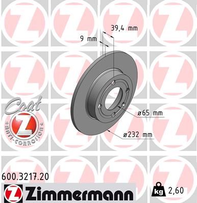 ZIMMERMANN 600.3217.20 Brake Disc