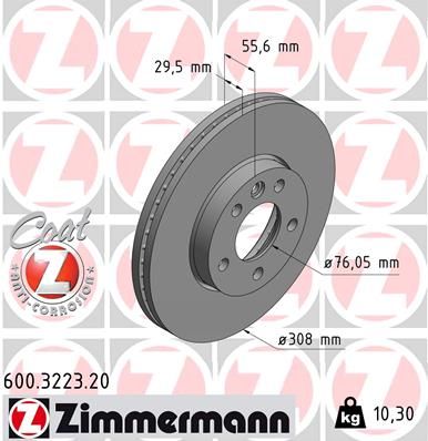 Brake Disc ZIMMERMANN 600.3223.20