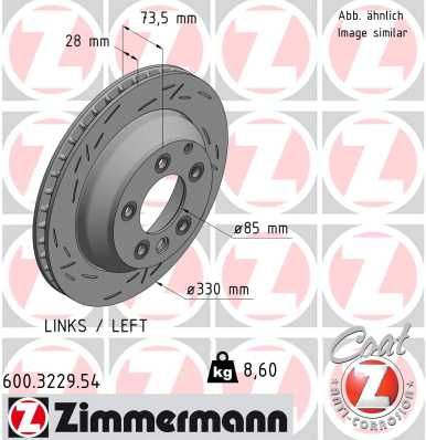 Brake Disc ZIMMERMANN 600.3229.54