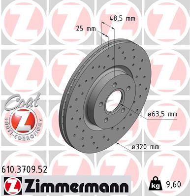 Brake Disc ZIMMERMANN 610.3709.52